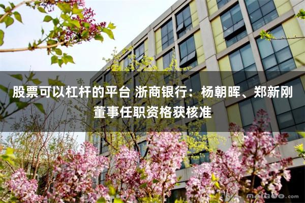 股票可以杠杆的平台 浙商银行：杨朝晖、郑新刚董事任职资格获核准